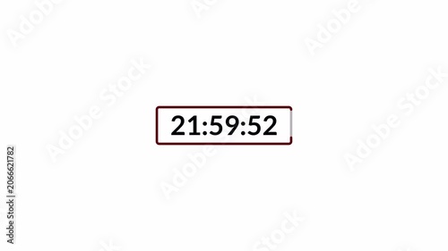 One day countdown timer animation in one minute, 24 hours countdown timer in 60 seconds on a transparent background, Countdown timer in 4k.