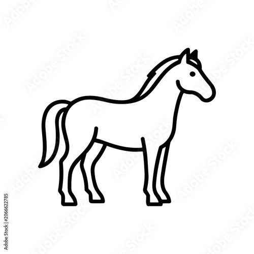 Canvastavla Horse Standing Alone Side View.