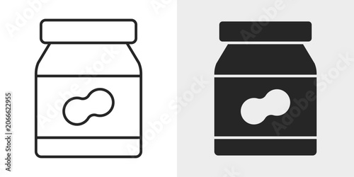 Foto Peanut Butter Icon represents nutritious spreads, healthy snacks, and food ingredients
