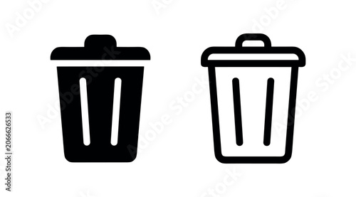 Fotografie Trash can and waste bin vector icons