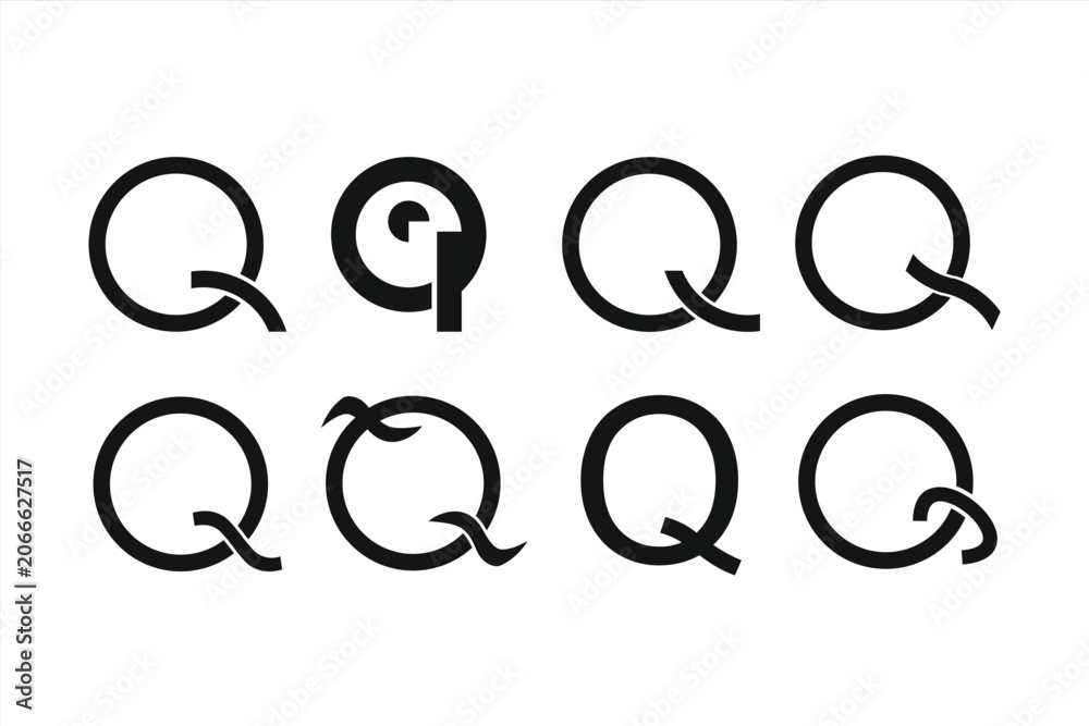 Fototapeta premium initial letter Q logo vector design, Exquisite letter Q, decorative posh font, vector illustration 10EPS, q letter mark initial logo vector icon illustration Black and white, based Alphabet icon logo.