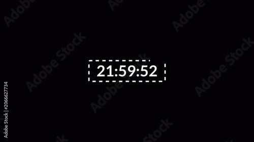 One day countdown timer animation in one minute, 24 hours countdown timer in 60 seconds on a transparent background, Countdown timer in 4k.