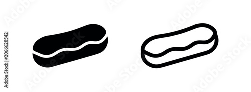 Bild auf Leinwand Eclair icon, solid black and outline versions