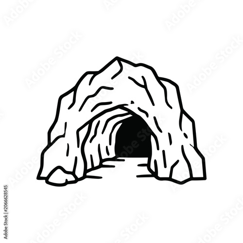 Foto Rocky Mountain Cave Entrance Illustration.