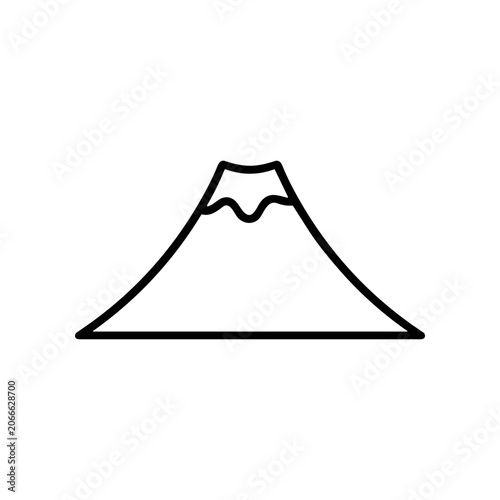 Simple Line Drawing of Mountain.