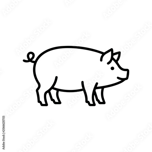 Simple line drawing of a pig.
