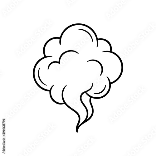 Smoke Cloud Icon Isolated White Background.