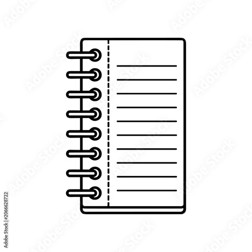 Spiral Bound Notebook Paper Sheet.