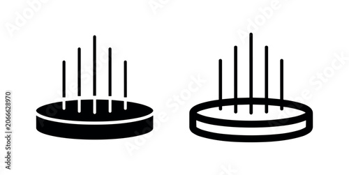 Photography Hockey Puck Icons: Silhouette and Outline