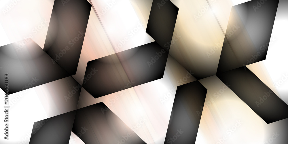Obraz premium Abstract geometric background with dark shapes and soft light flares