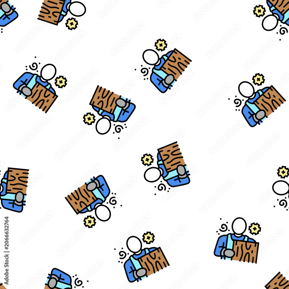 Obraz premium carpenter carpeting vector seamless pattern carpenter carpeting sign illustration