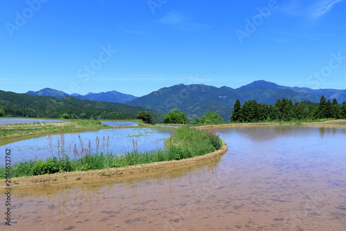 吉延の棚田　水張りの季節　高知県本山町