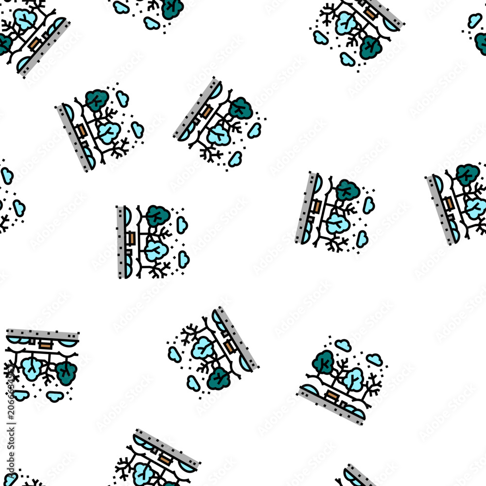Obraz premium winter park vector seamless pattern winter park sign illustration