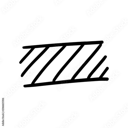 Diagonal lines in a shape.