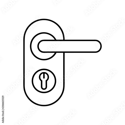 Door handle with keyhole lock.