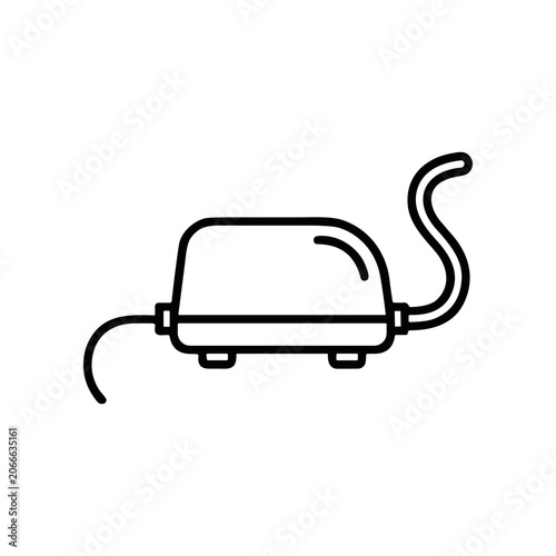 Electric Vacuum Cleaner Line Drawing.
