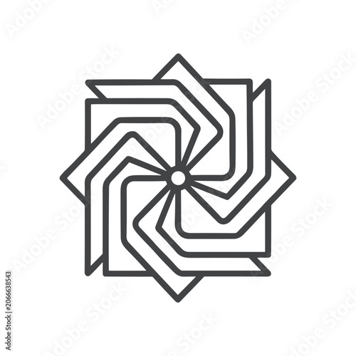 Obraz na plátne Geometric shapes forming a spiral.