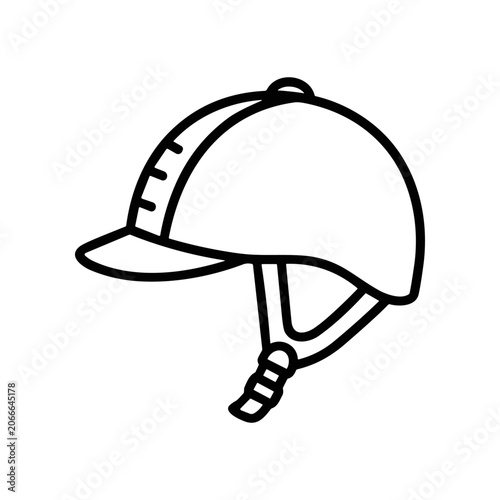 Black line art bicycle helmet.