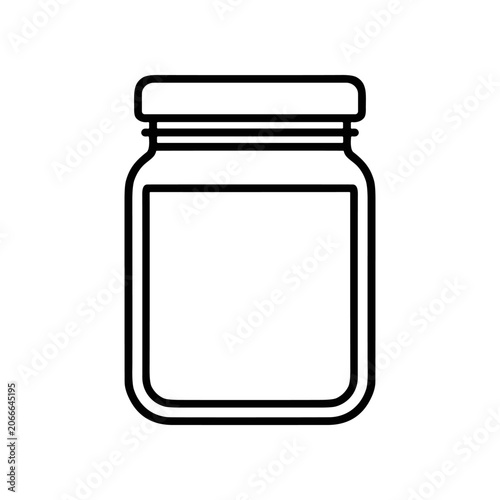 Black line art glass jar.