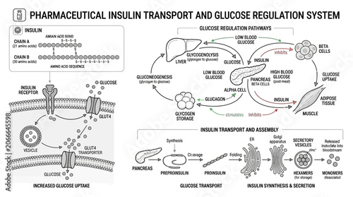 Konstfotografi Molecular pathway for insulin and glucose regulation.