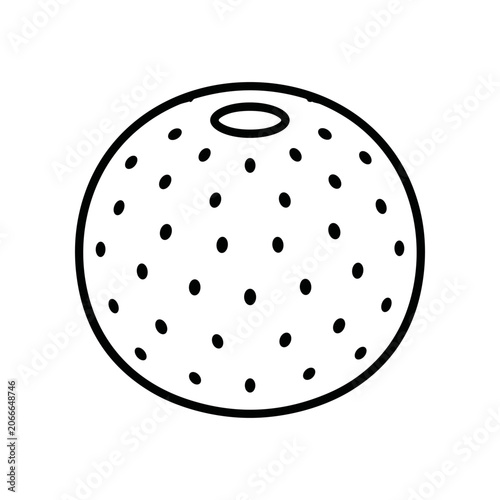 Black and white drawing of a ball.