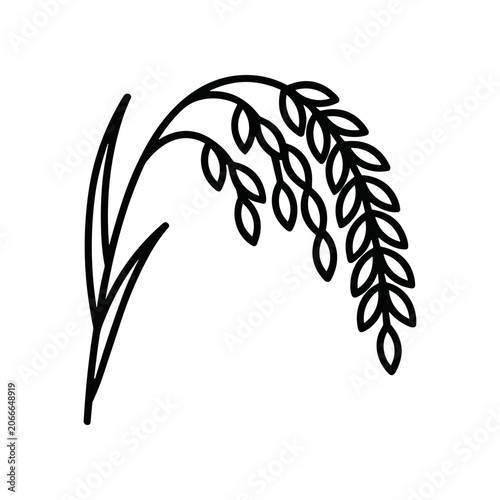 Black illustration of wheat plant.