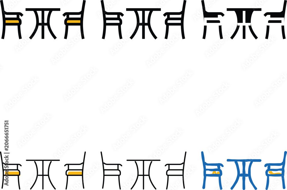 Fototapeta premium bistro set outdoor furniture color icon vector. bistro pack set outdoor furniture sign. isolated symbol