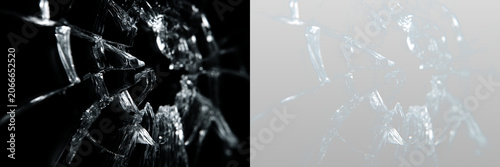 Transparent png shattered glass texture with sharp broken cracks and fractures in silver and blue detailed transparent overlay effect isolated for design crack pattern impact glasses fractured
