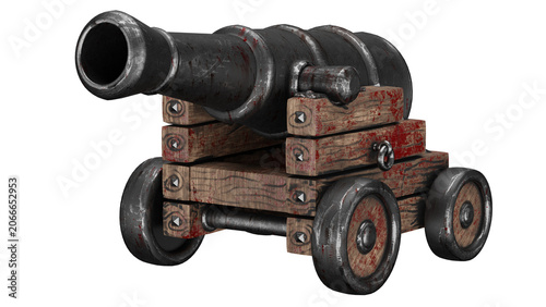 Принти на полотні 3d rendering war cannon