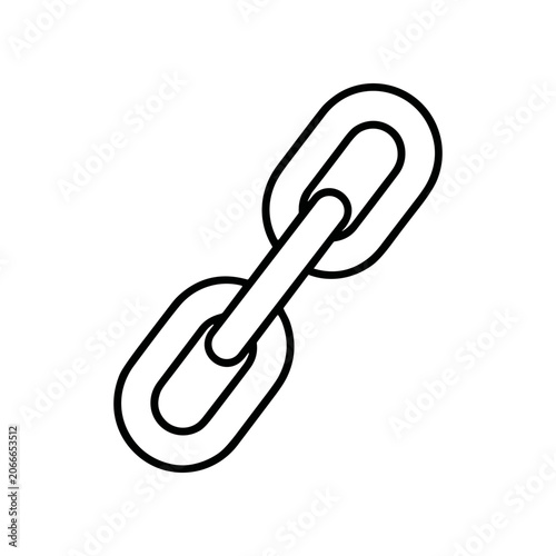 Chain Link Isolated on White Background.