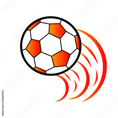 red soccer ball with movement