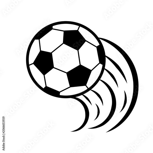 soccer ball with movement vector illustration