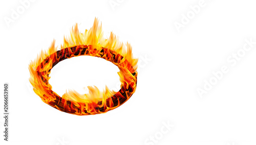 Burning Ring of Fire Isolated Flame Circle Graphic Element