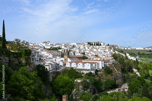 Scenic panoramic view of the historic old town of Ronda in Andalusia, Spain