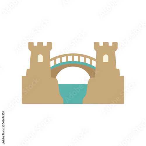 Cuadro en lienzo Sand castle bridge towers architecture.