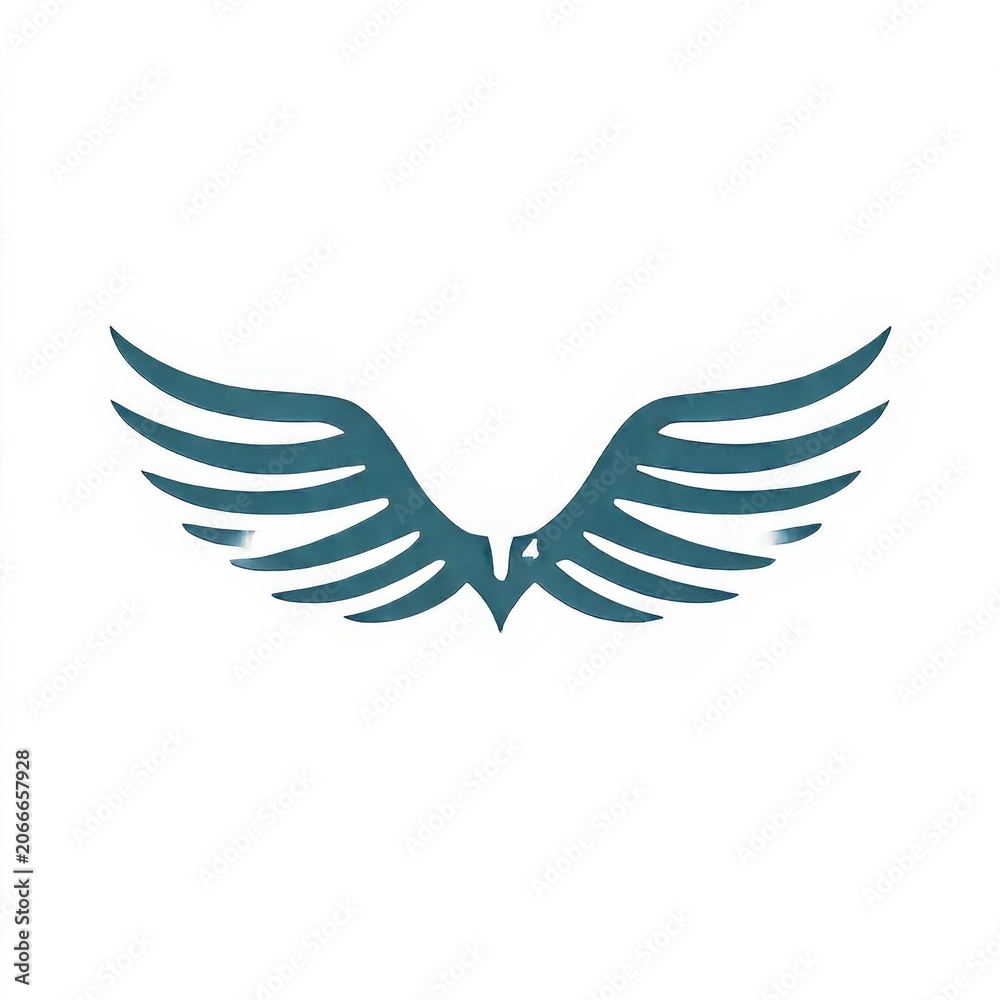 Fototapeta premium vector wings logo with minimal style isolated on white