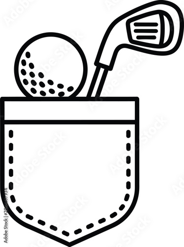 Golf Club Ball in Pocket