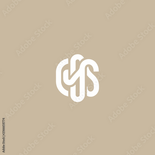 Monogram CYS intertwined letters logo design.