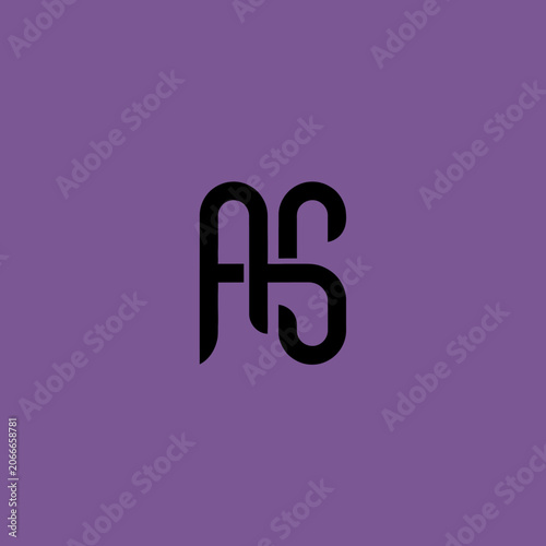 Monogram AS logo design abstract.