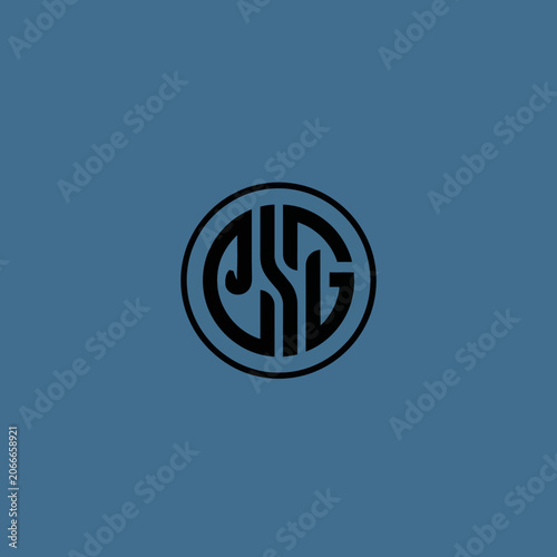 Monogram Logo Design Featuring Intertwined Letters CSG in Circle.