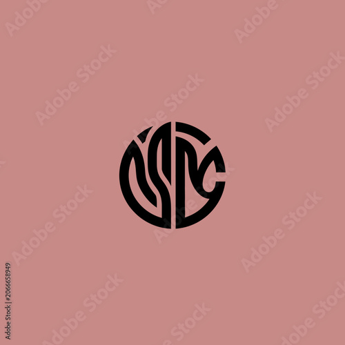 Monogram Logo Design Featuring Intertwined Letters in Circular Emblem.