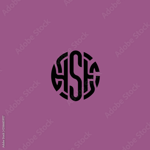 Monogram logo design with intertwined letters in a circle.