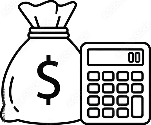 Money Bag with Calculator