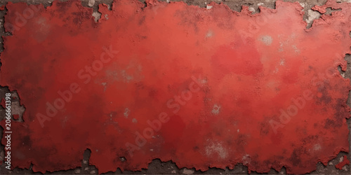 Old rusty metal wall texture background with grunge red and orange tones, vintage dirty aged pattern wallpaper design