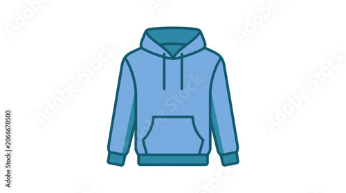 Simple blue hoodie apparel icon graphic design