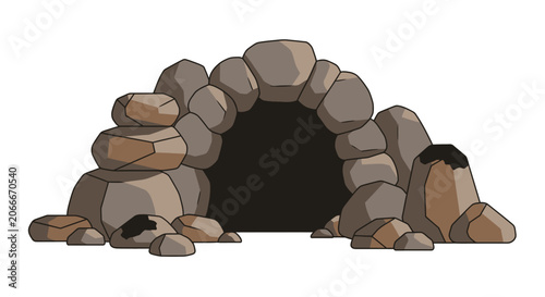 Stone arch entrance mysterious dark opening cave structure