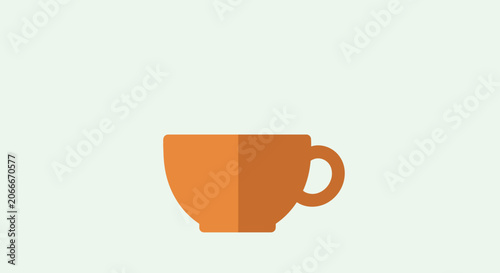 Stylized ceramic cup object simple graphic design