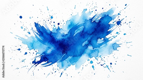 Watercolor Brush Stroke Splash with Artistic Paint Texture Isolated on White Background