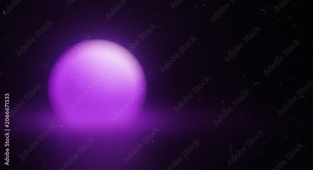 Fototapeta premium Minimalist abstract background with a soft glowing magenta pink circular orb on dark purple textured backdrop, generative AI
