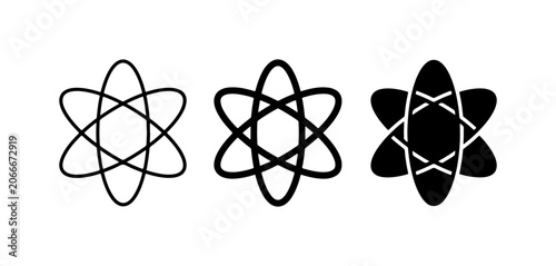Fotografie Atom Icons, Science Symbols, Molecular Structure Graphics, Atomic Orbitals